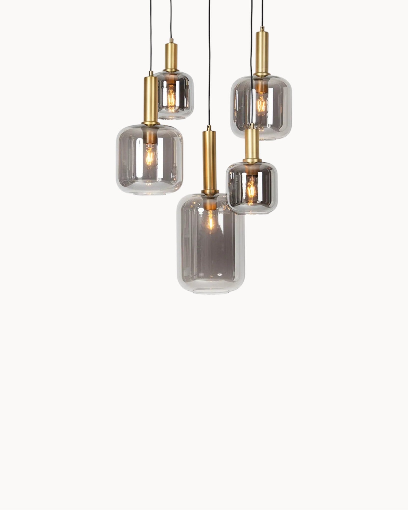 Nordic Pendant Light - Modern Glass Hanging Lamp 5-Light Black