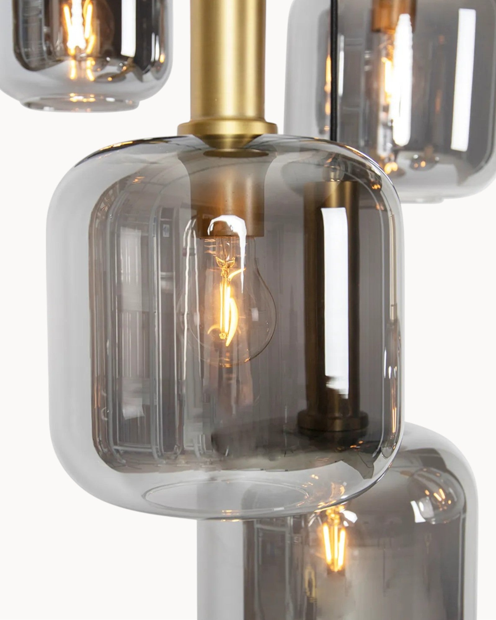 Nordic Pendelleuchte - Moderne Glas Hängelampe 5-flammig Schwarz