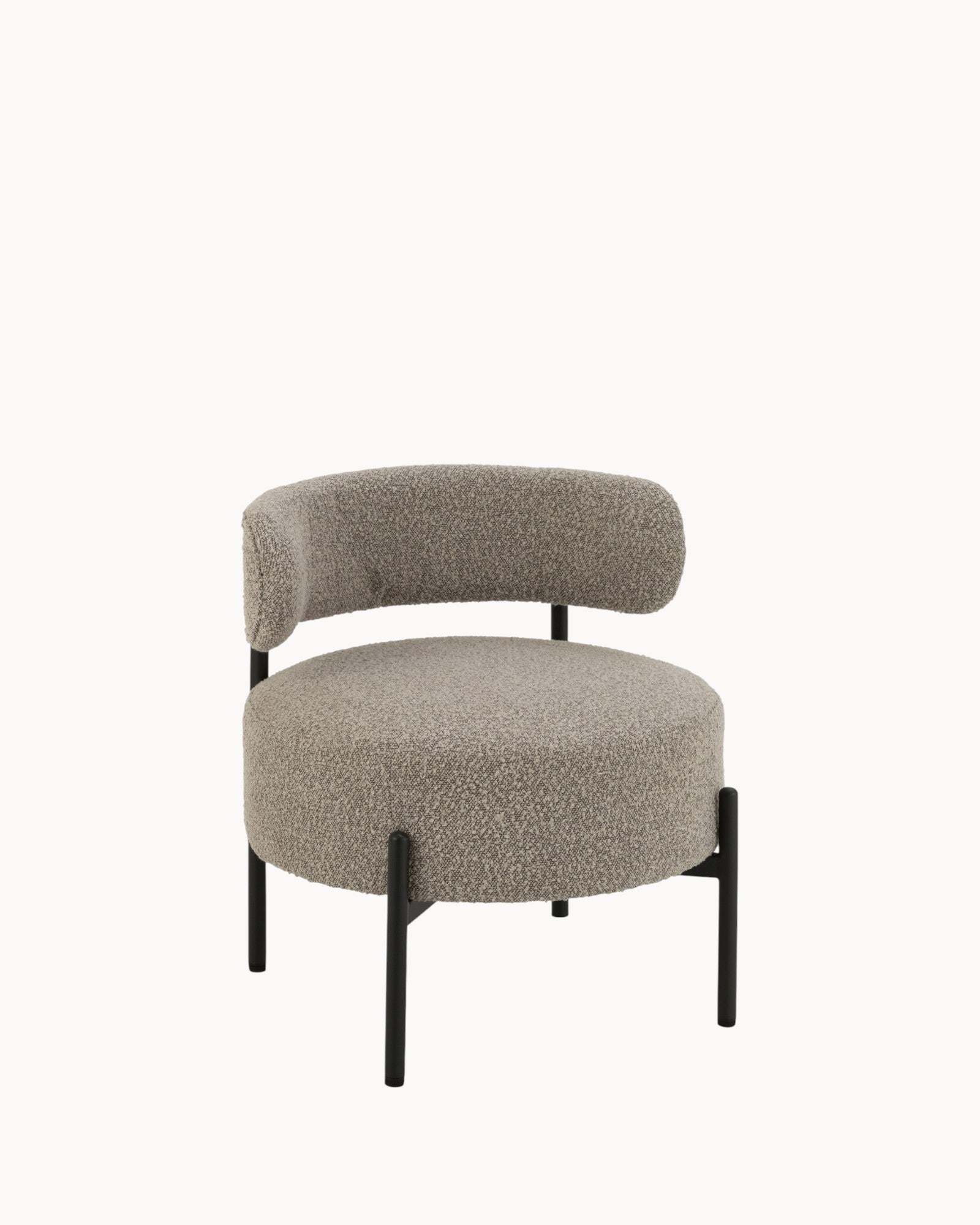 J-Line – Lounge Chair – Bouclé Grey/Black – Modern & Comfortable Seating