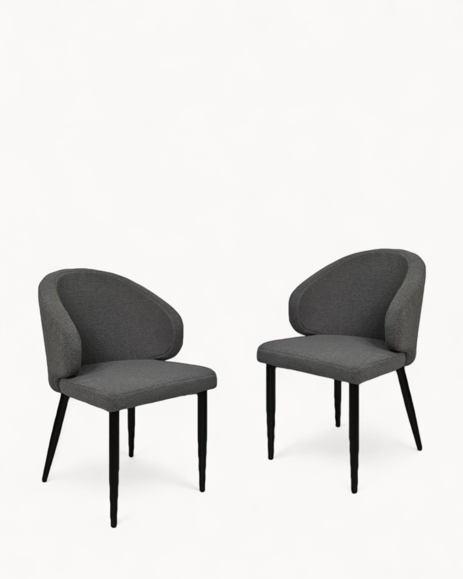 HSM Collection - Dining Chair Yuna Set of 2 - Gray/Black - Fabric & Metal