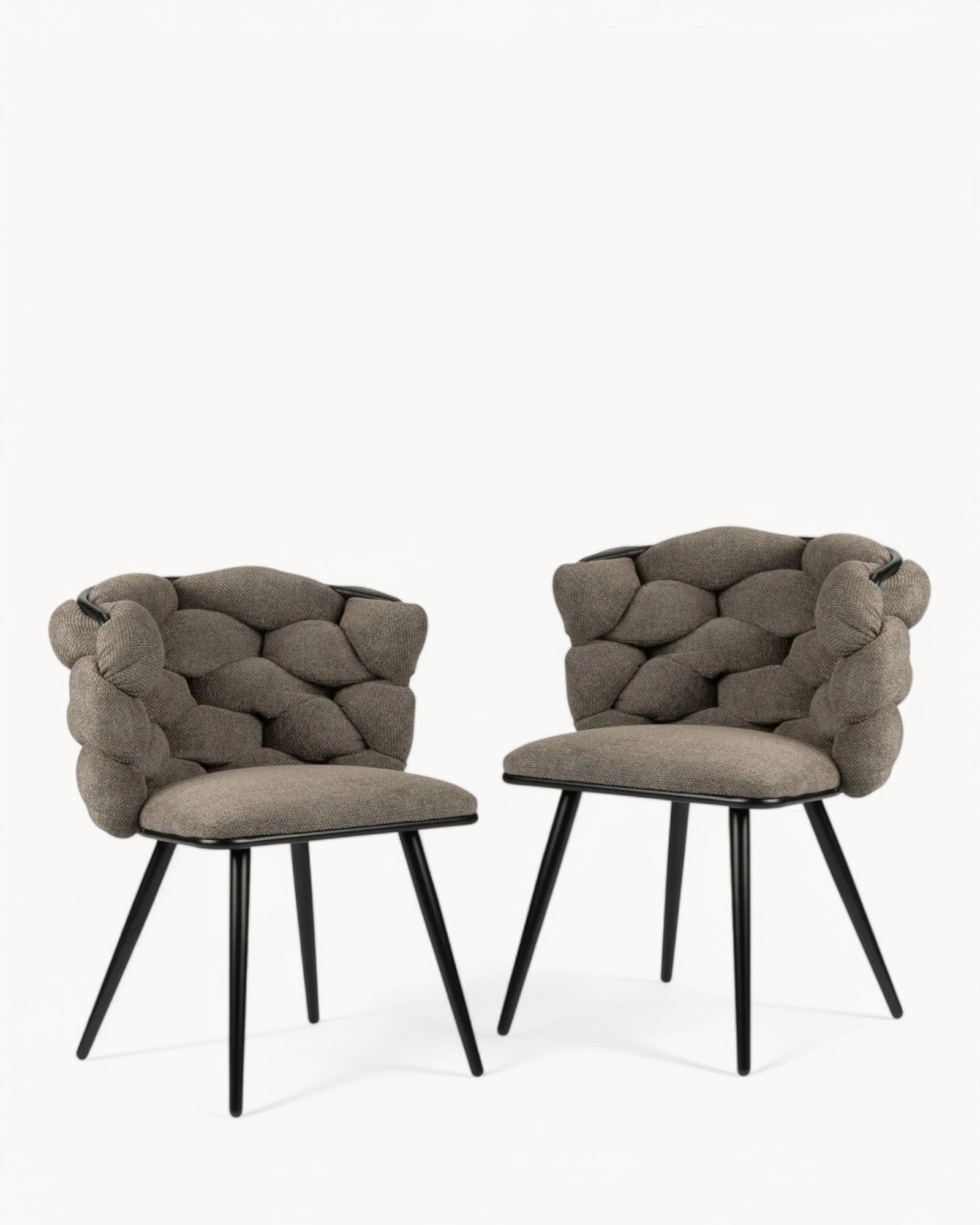 Rock Seat Set of 2 - 77 cm - Modern Chenille with Aluminum Legs