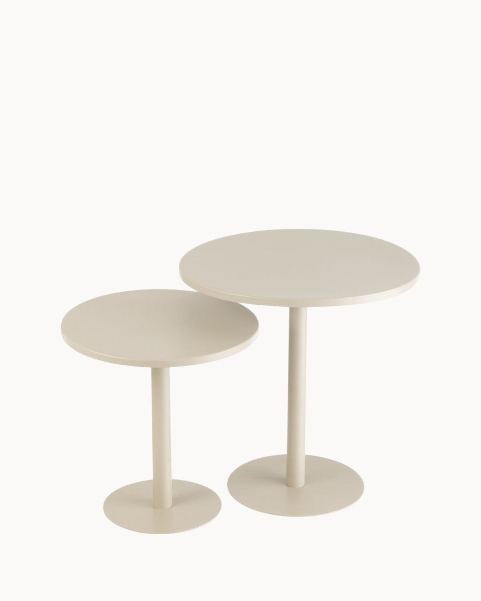 J-Line - Round Set of 2 Metal Side Tables, Gray, 50 cm