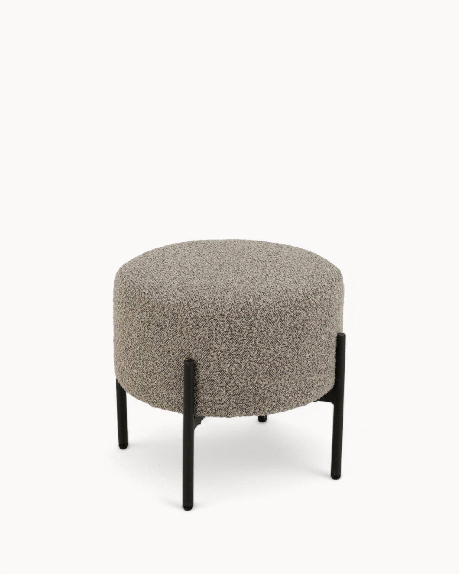 Stool Bouclé – Plywood/Polyester – Grey/Black – Modern Wood Design