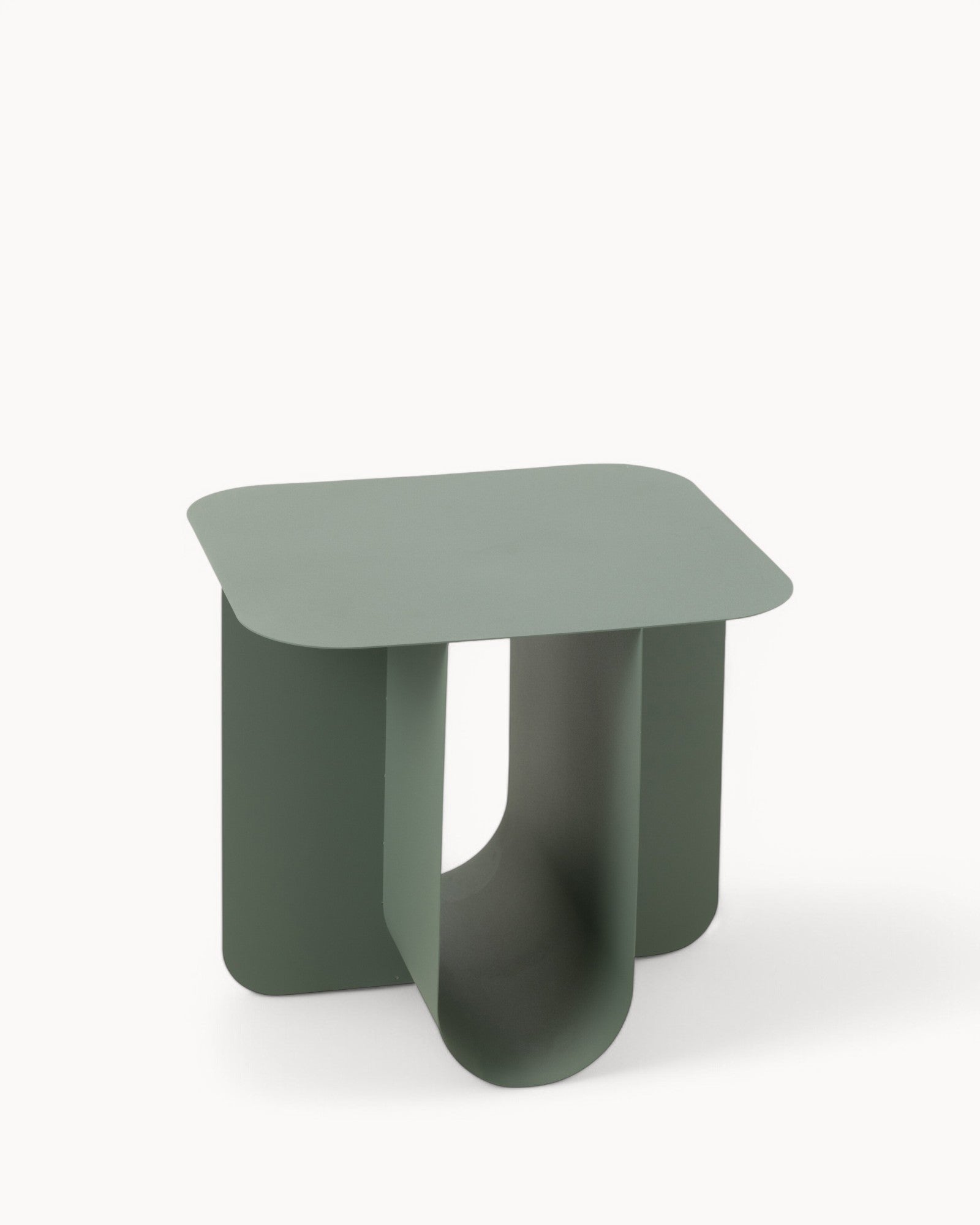 J-Line – Metal Side Table – Square Design – Green Finish – 39 cm Height
