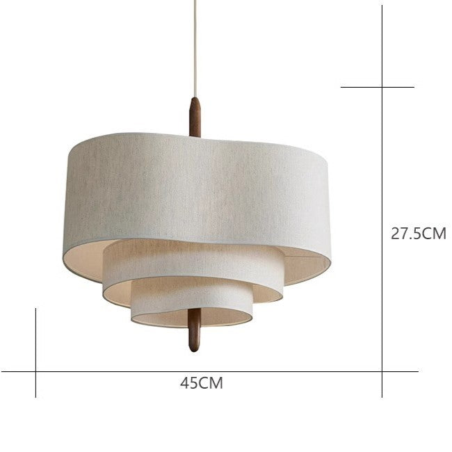 Wabi-Sabi Fabric Pendant Light with Multi-Tier Design