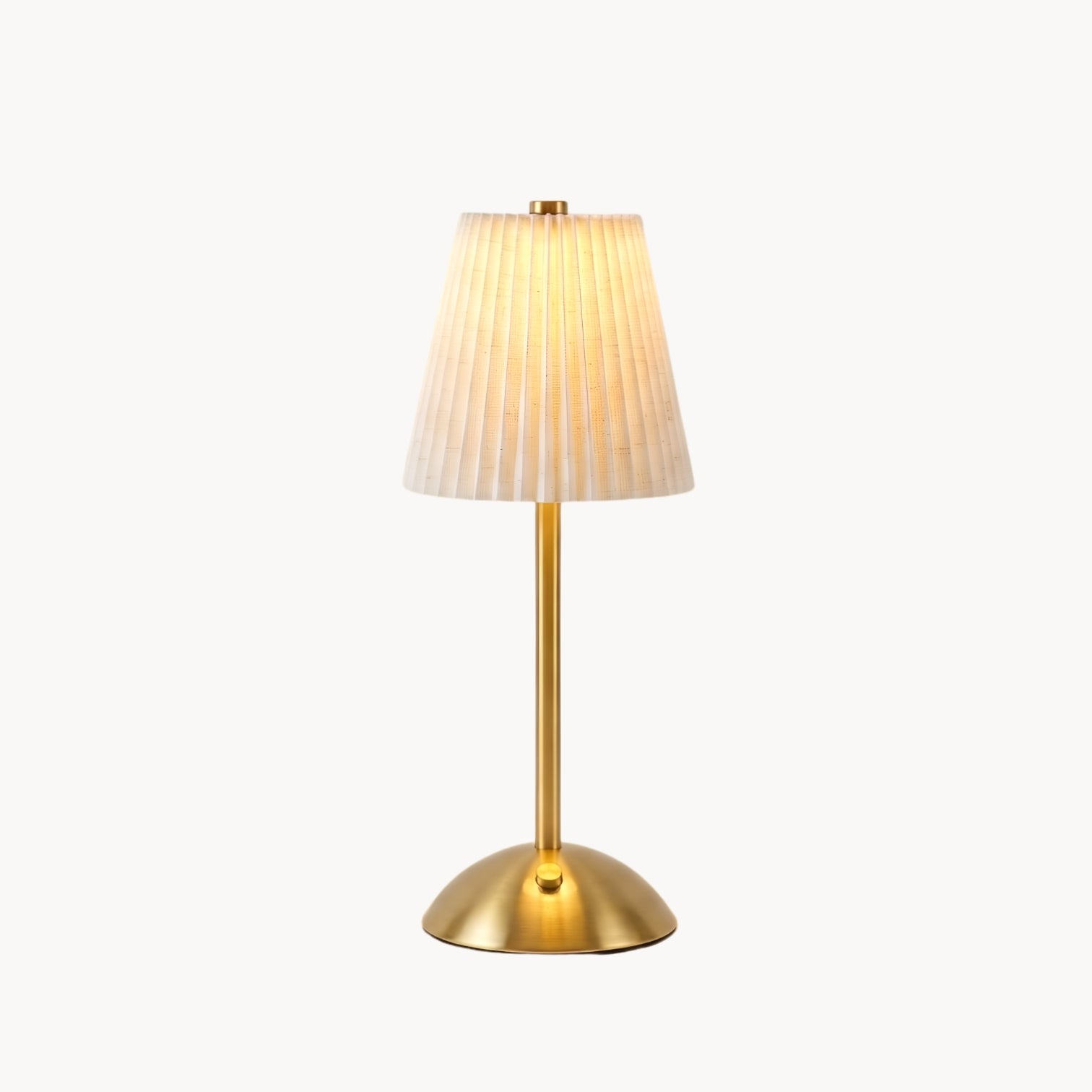 Geplooide stoffen tafellamp – Elegante bedlamp met warm licht