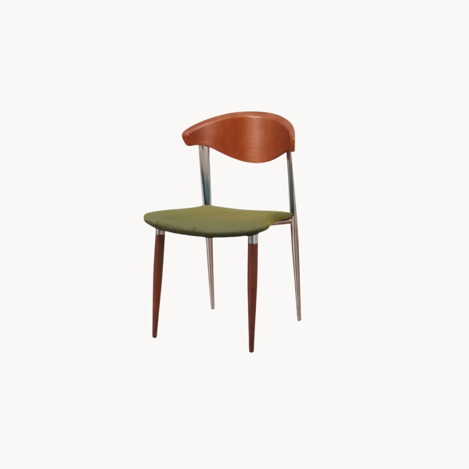 Mid-Century Modern Massief Houten Eetkamerstoel