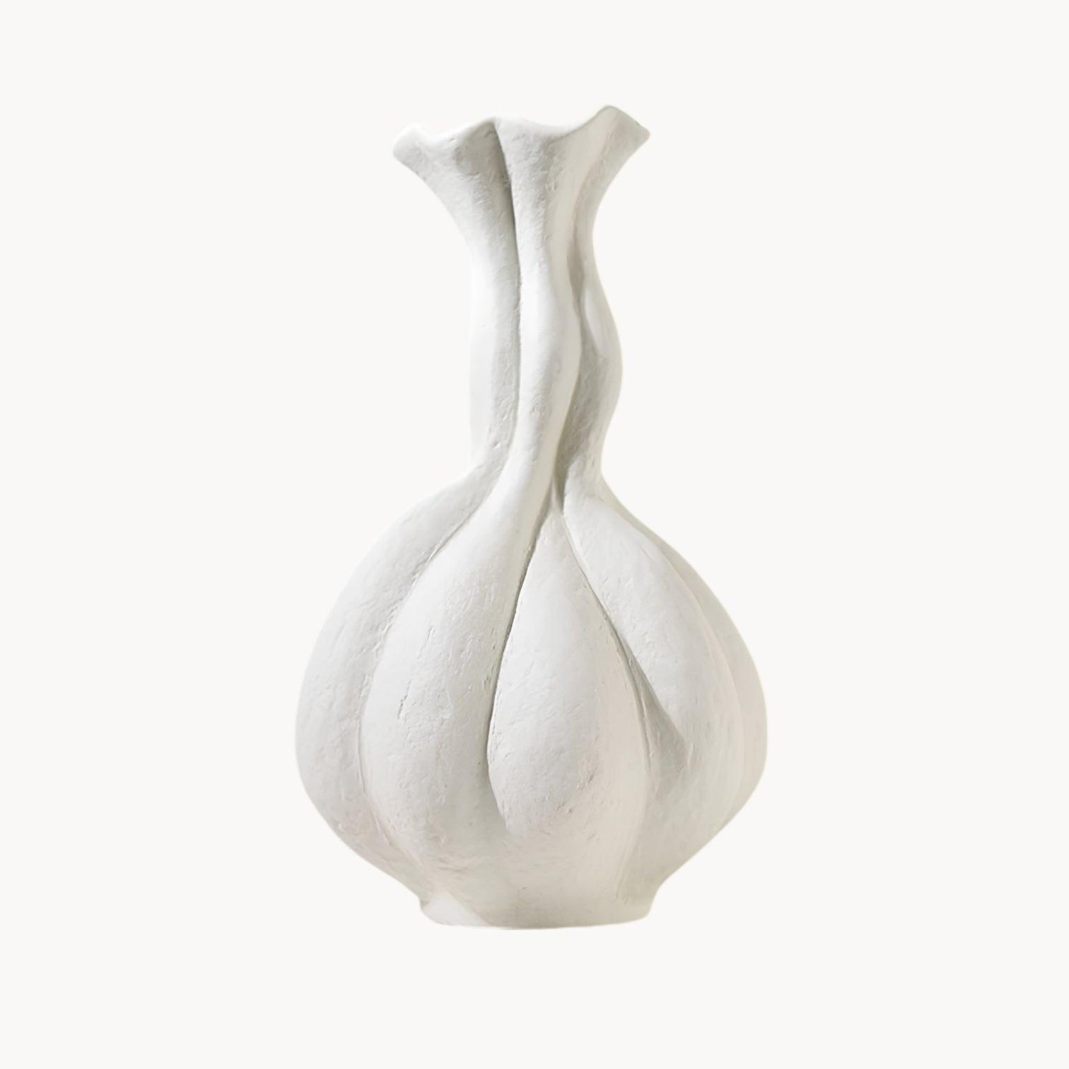 Sculpturale Keramische Vaas in Wabi-Sabi Stijl – Modern Decoratief Object met Organische Vorm