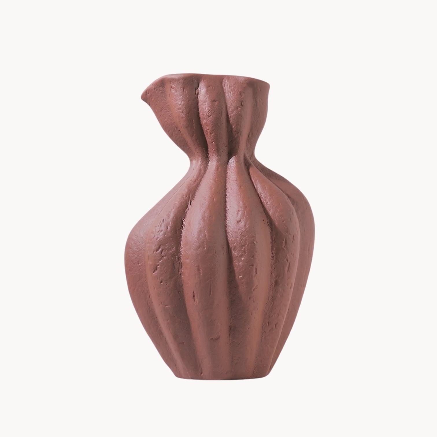 Sculpturale Keramische Vaas in Wabi-Sabi Stijl – Modern Decoratief Object met Organische Vorm