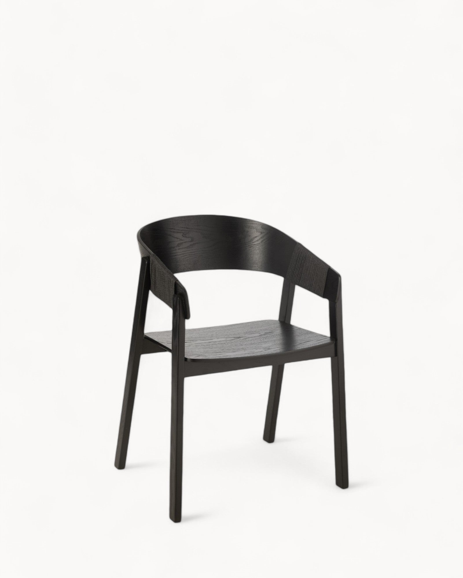 J-Line - Chair Naga Ash Wood with Rope - Black - 52.8 cm x 57.1 cm