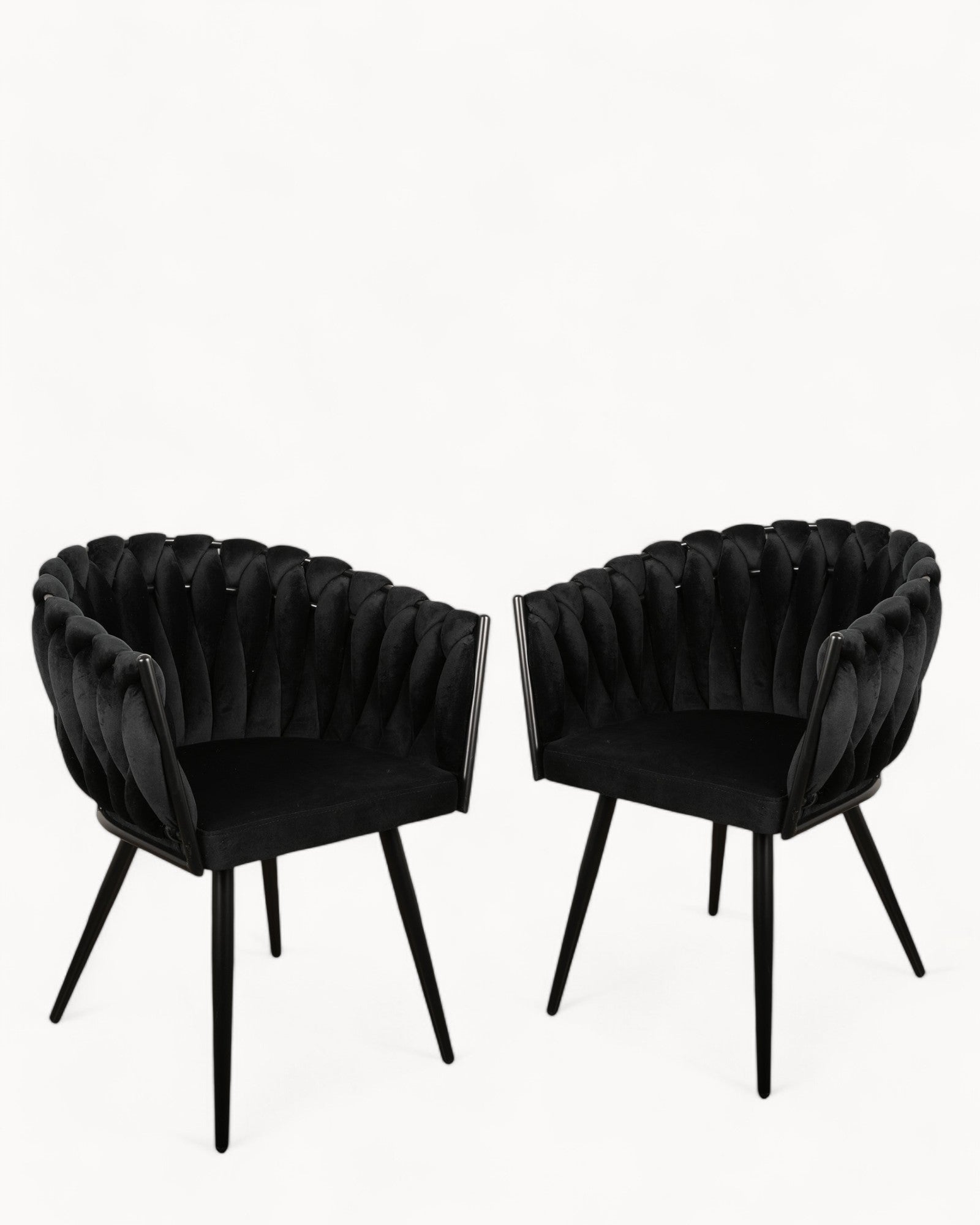 Wave Chair - Modern Dining Chair - Black - Set of 2