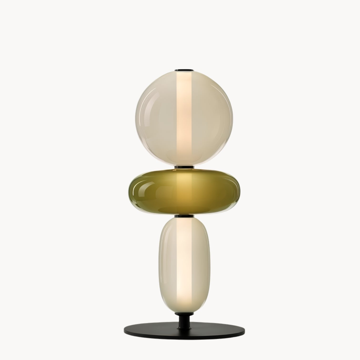Designer Tafellamp in Bomma Stijl – Moderne Glazen Lamp met Sculpturaal Design