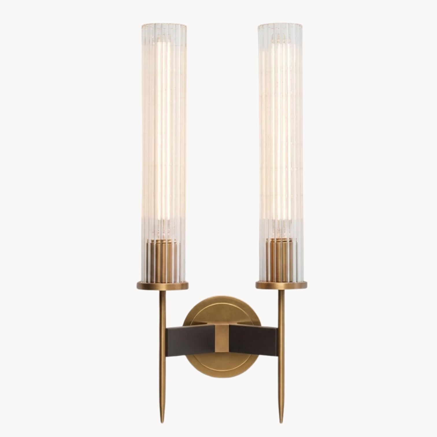 Elegante minimalistische koperen wandlamp