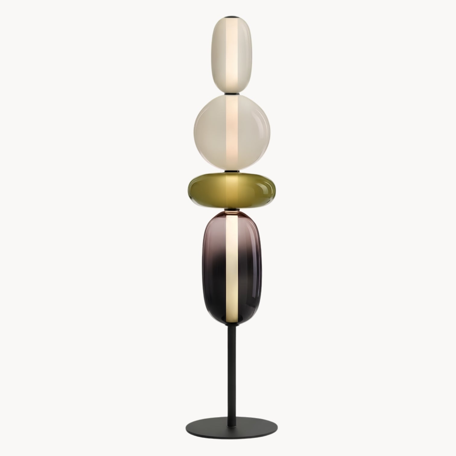 Lunensa Floor Lamp Glass White – Glass Ball Floor Light E27, Design, for Living Room & Reading Corner