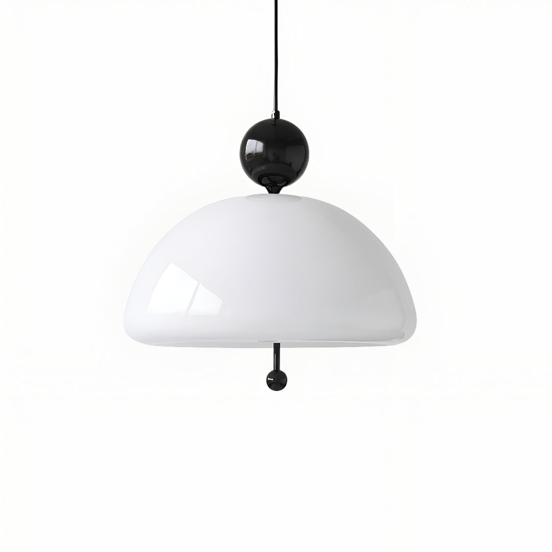 Franse vintage glazen hanglamp voor naast het bed