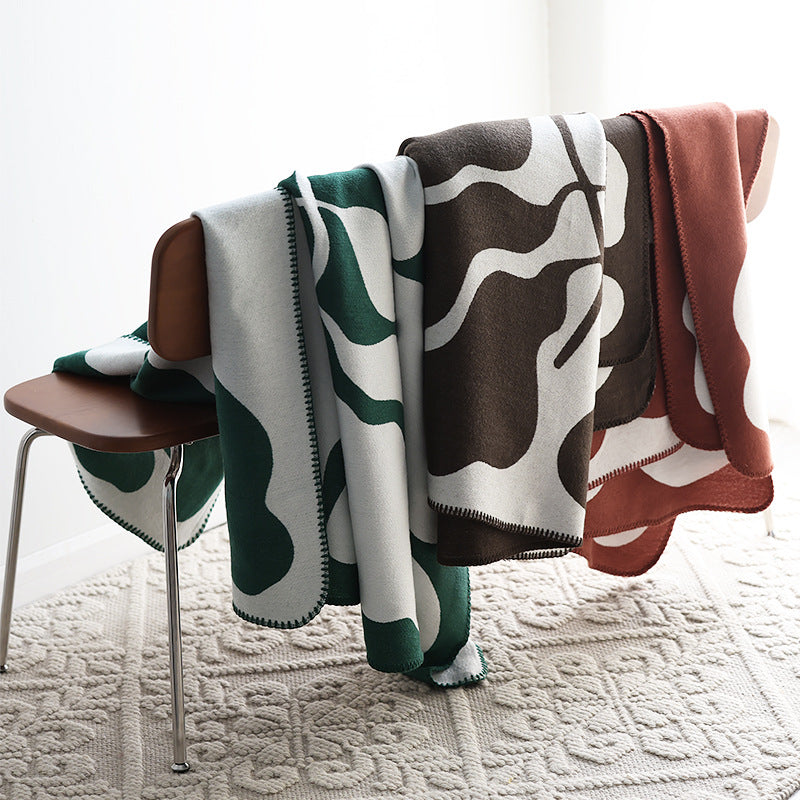 Jacquard Throw Blanket in Cashmere Look – Soft Knit Blanket in Nordic Style