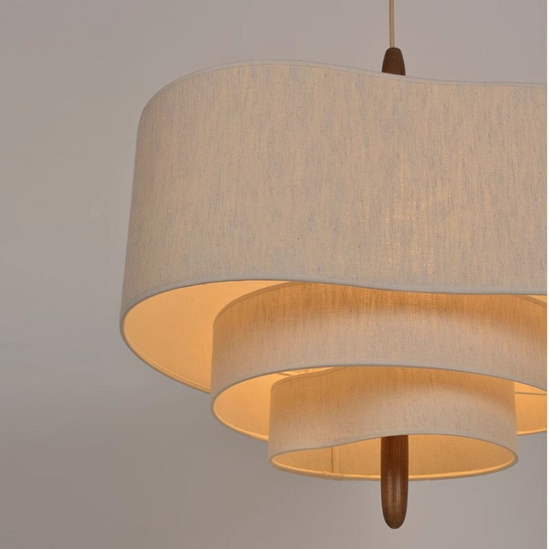 Wabi-Sabi Fabric Pendant Light with Multi-Tier Design