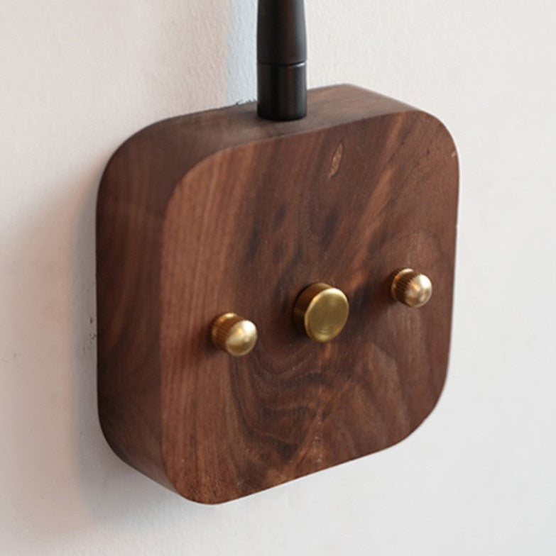 Adjustable Walnut Wood Bedside Wall Light
