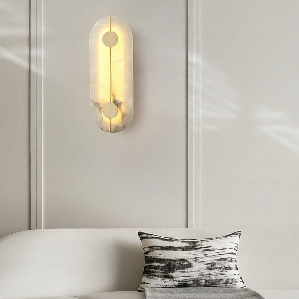 Alabaster and Brass Wall Lamp in Modern Design