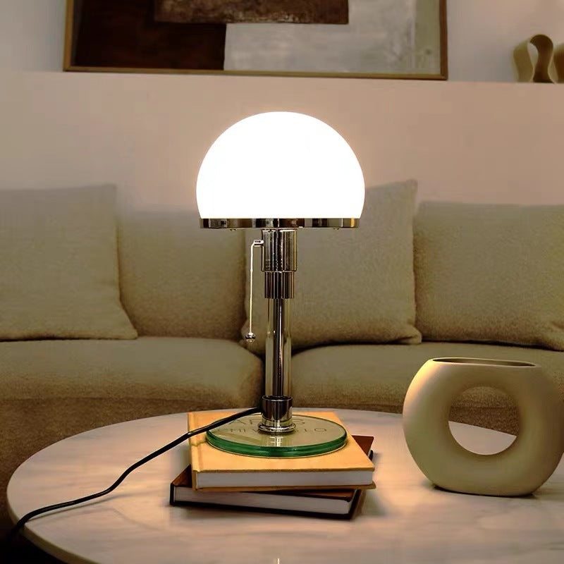 Bauhaus Table Lamp with Pull Switch – Glass Lamp in Modern Design