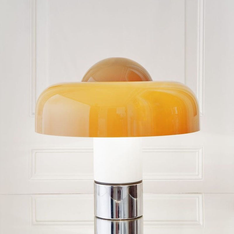 Modern Mushroom Table Lamp – Designer Glass Lamp with Glossy Surface