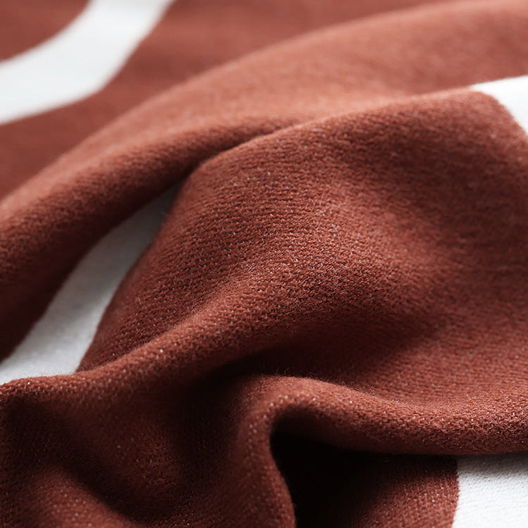 Jacquard Throw Blanket in Cashmere Look – Soft Knit Blanket in Nordic Style