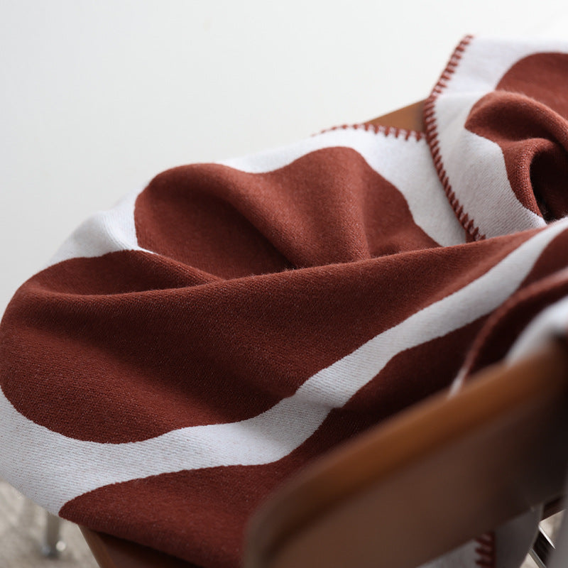 Jacquard Throw Blanket in Cashmere Look – Soft Knit Blanket in Nordic Style