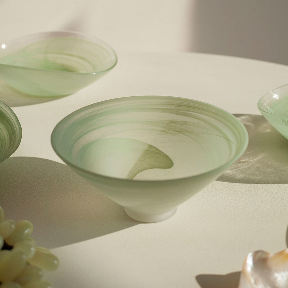 Frosted Cloud Glass Dessert and Salad Bowl