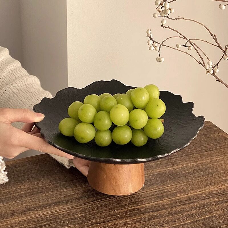 Keramieken Presenteerschaal met Voetstuk voor Fruit en Gebak