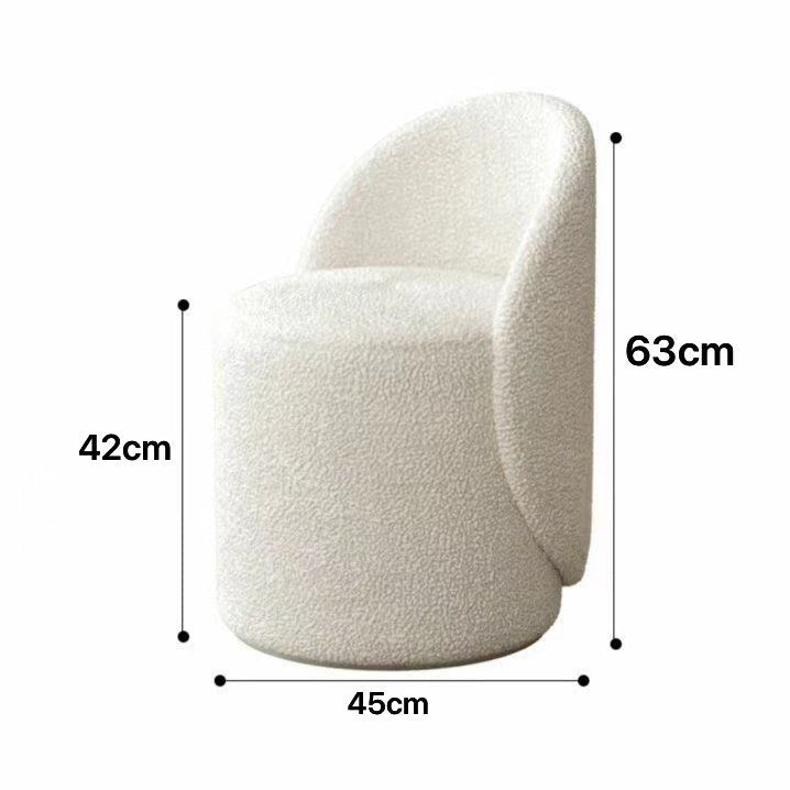 Swivel Vanity Stool in Chenille Fabric