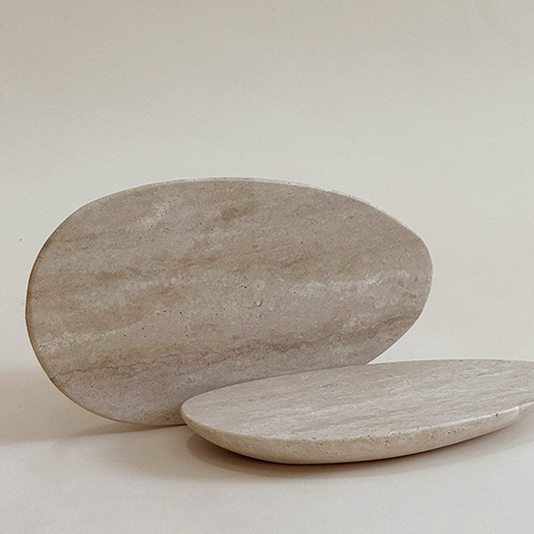 Decorative Travertine Tray – Organic Form