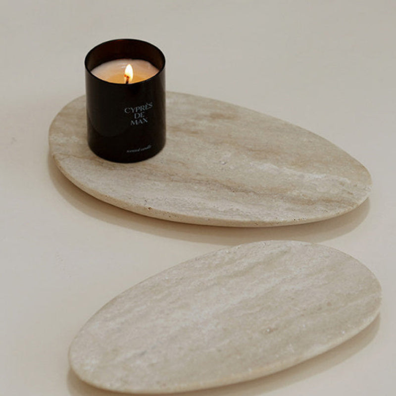 Decorative Travertine Tray – Organic Form