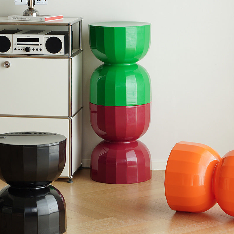 Multifunctional Hourglass Stool and Side Table