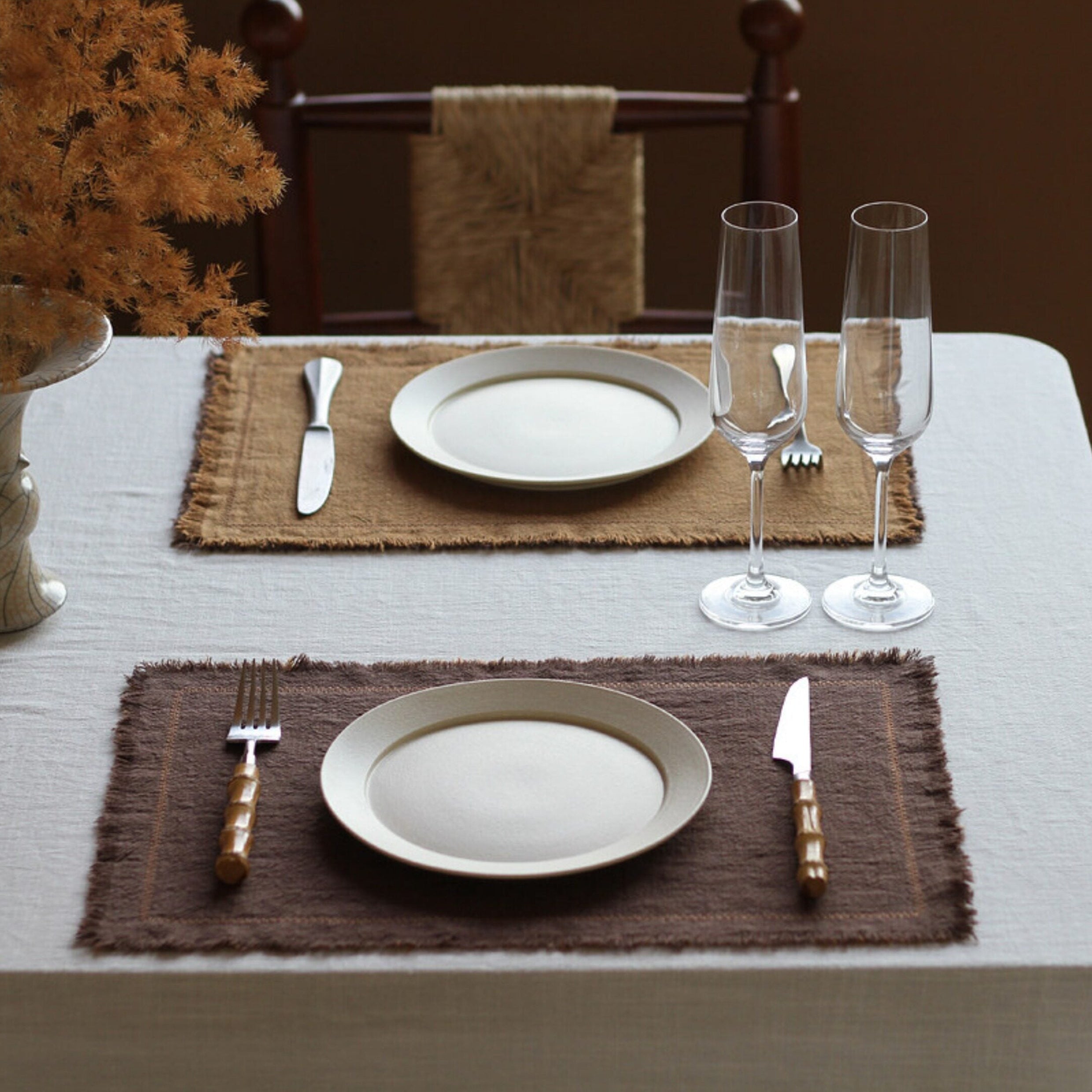 Reversible Extra-Thick Heat-Resistant Ramie-Cotton Placemat