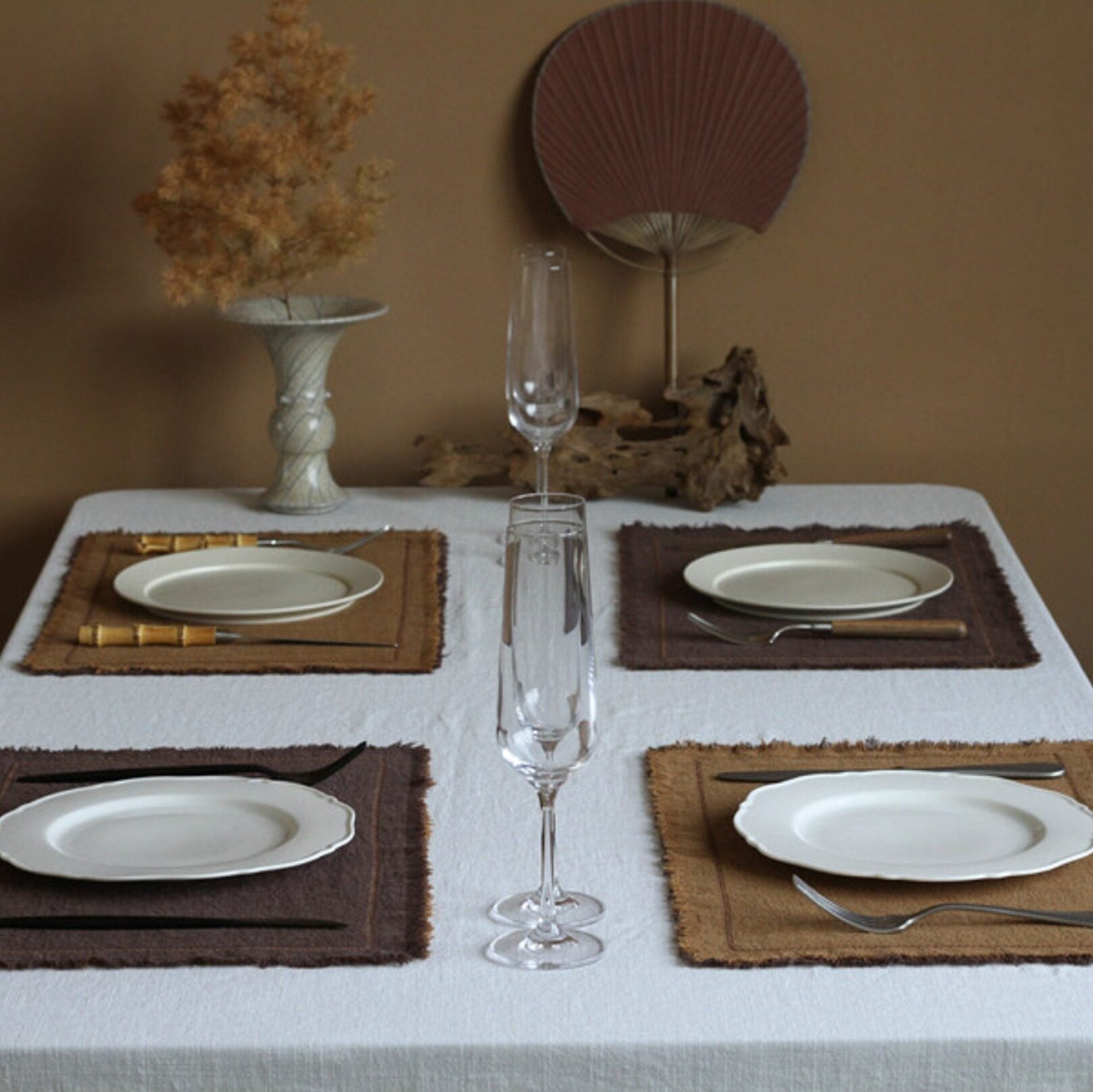 Reversible Extra-Thick Heat-Resistant Ramie-Cotton Placemat