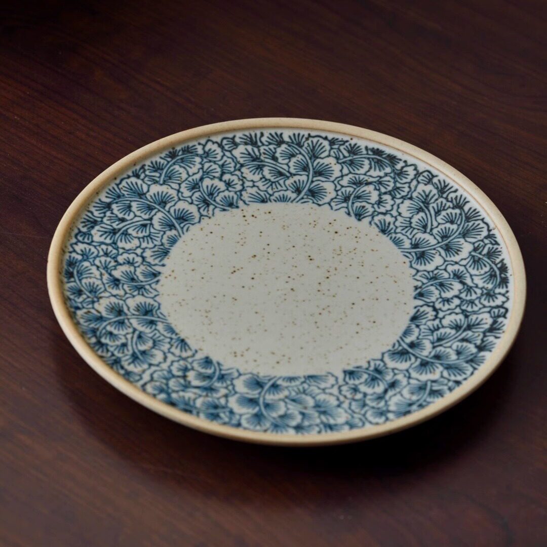 Handcrafted Hand-Painted Breakfast Plate in Blue and White