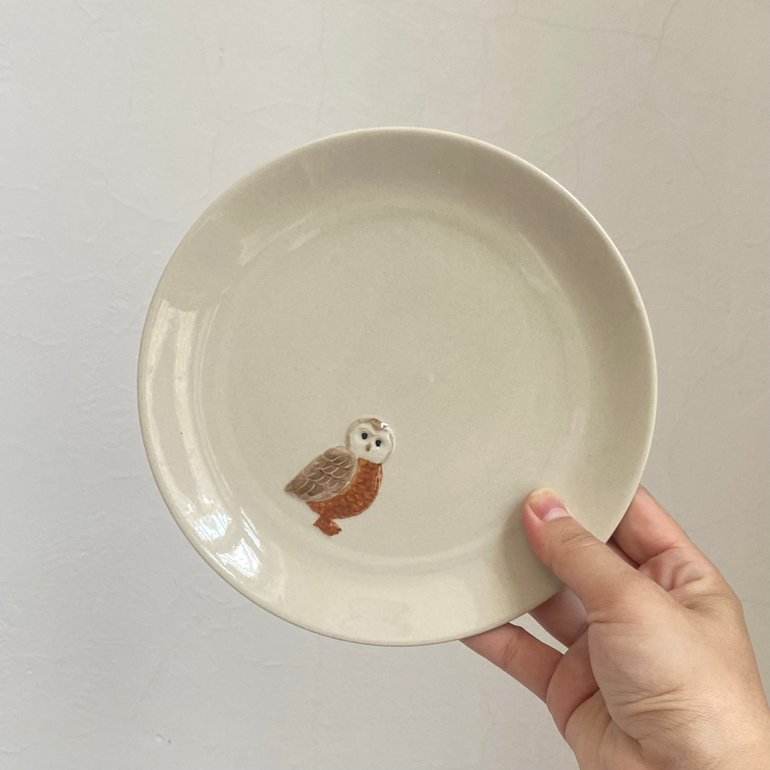 Ceramic Dessert and Snack Plate with Animal Motifs
