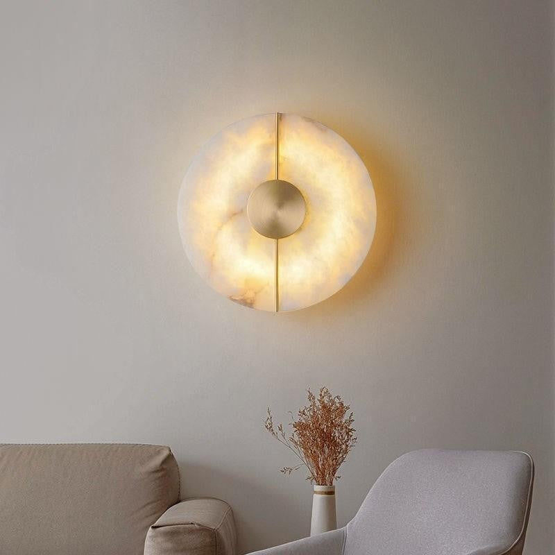 Alabaster and Brass Wall Lamp in Modern Design