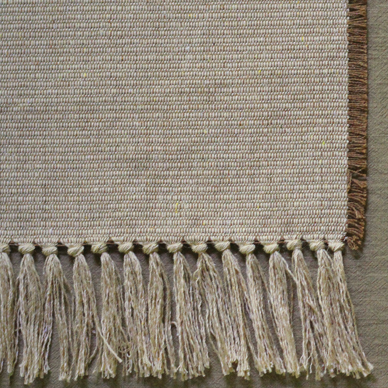 Minimalist Linen-Cotton Mix Table Runner with Fringe
