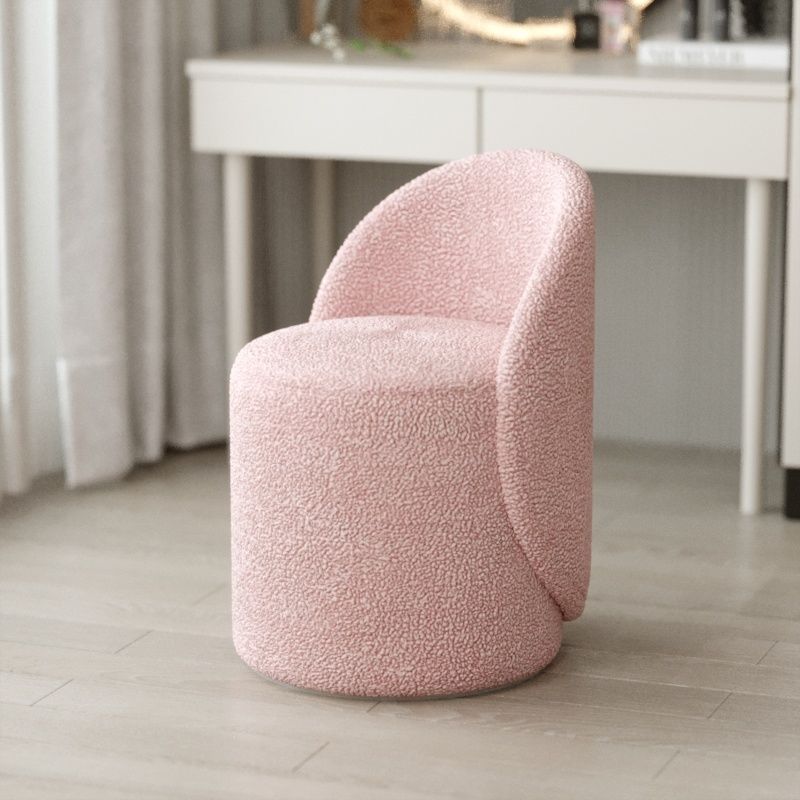 Swivel Vanity Stool in Chenille Fabric