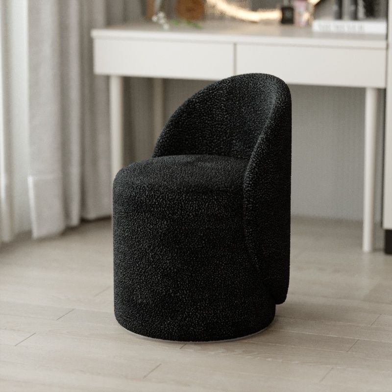 Swivel Vanity Stool in Chenille Fabric