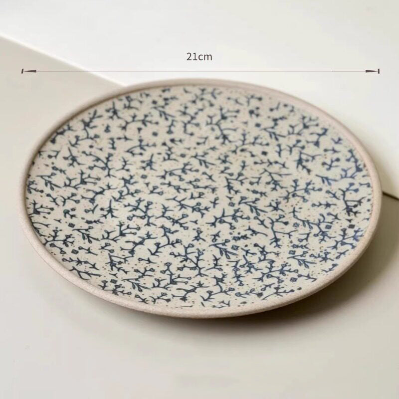 Handcrafted Hand-Painted Breakfast Plate in Blue and White