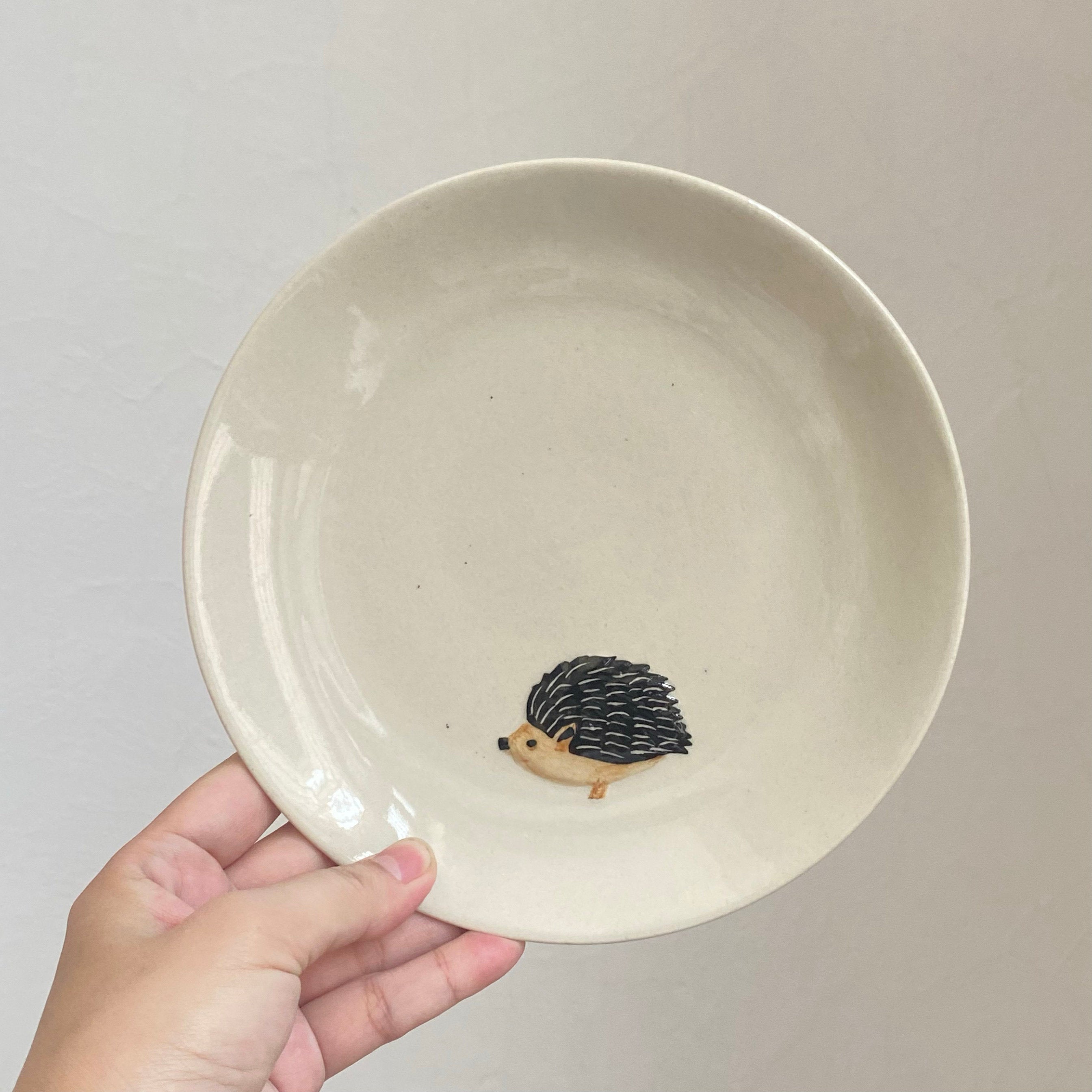 Ceramic Dessert and Snack Plate with Animal Motifs