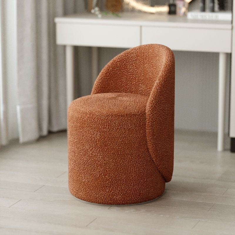 Swivel Vanity Stool in Chenille Fabric