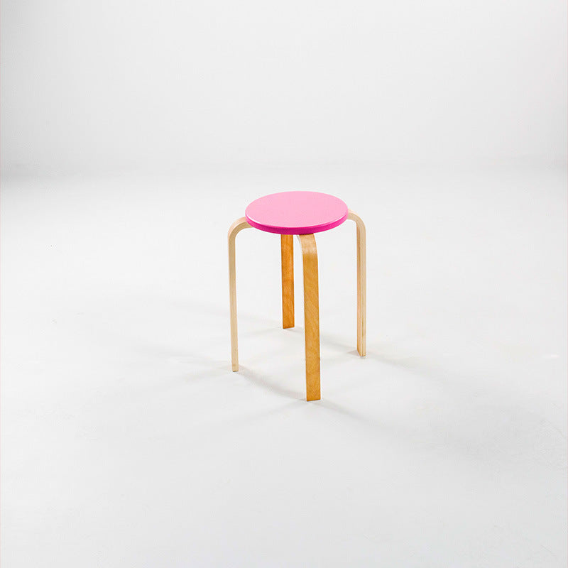 Modern Round Bentwood Dining Stool