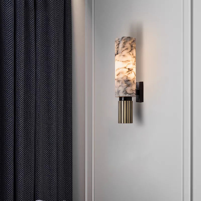 Moderne Luxe Messing Wandlamp met Marmerlook