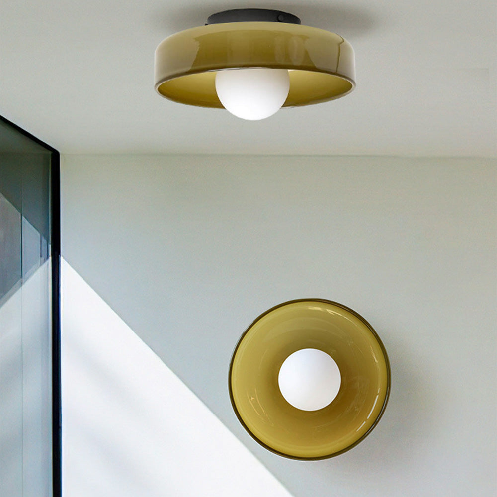 Modern Ceiling Light, Amber Glass, G9 LED, 25/35 cm, 220–240V