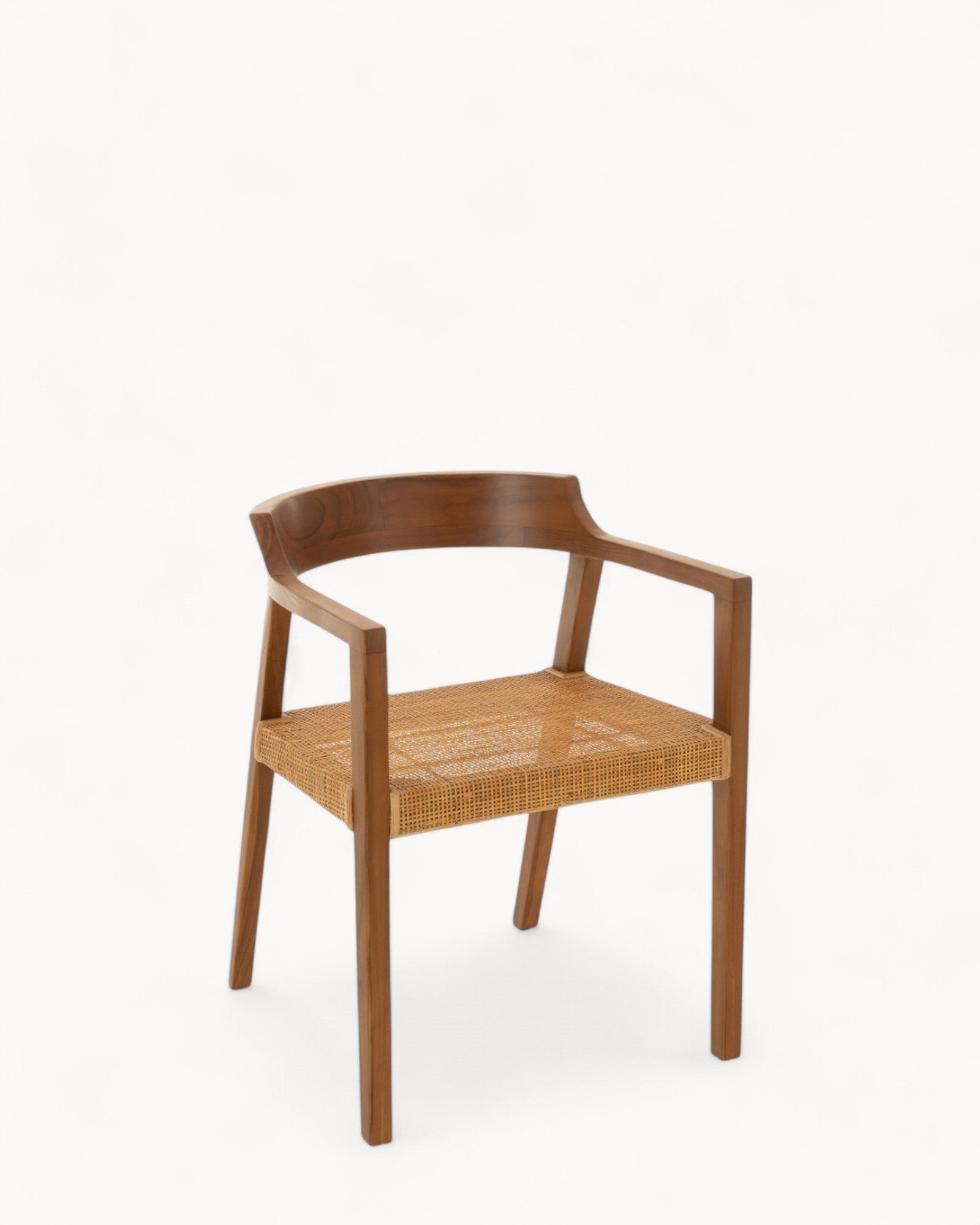 J-Line Emma Stoel - Teak & Rotan - Bruin - Comfortabele Eetkamerstoel