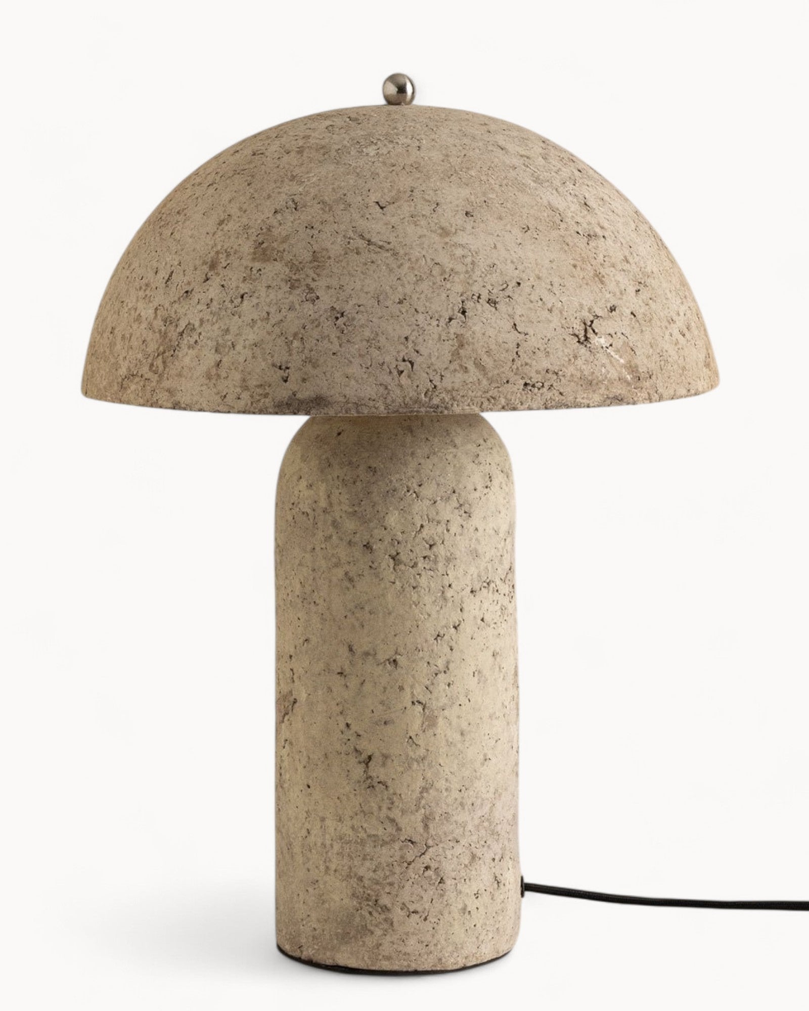 Astley Table Lamp – Stone Grey Paper-Mâché Design with 150 cm Cable