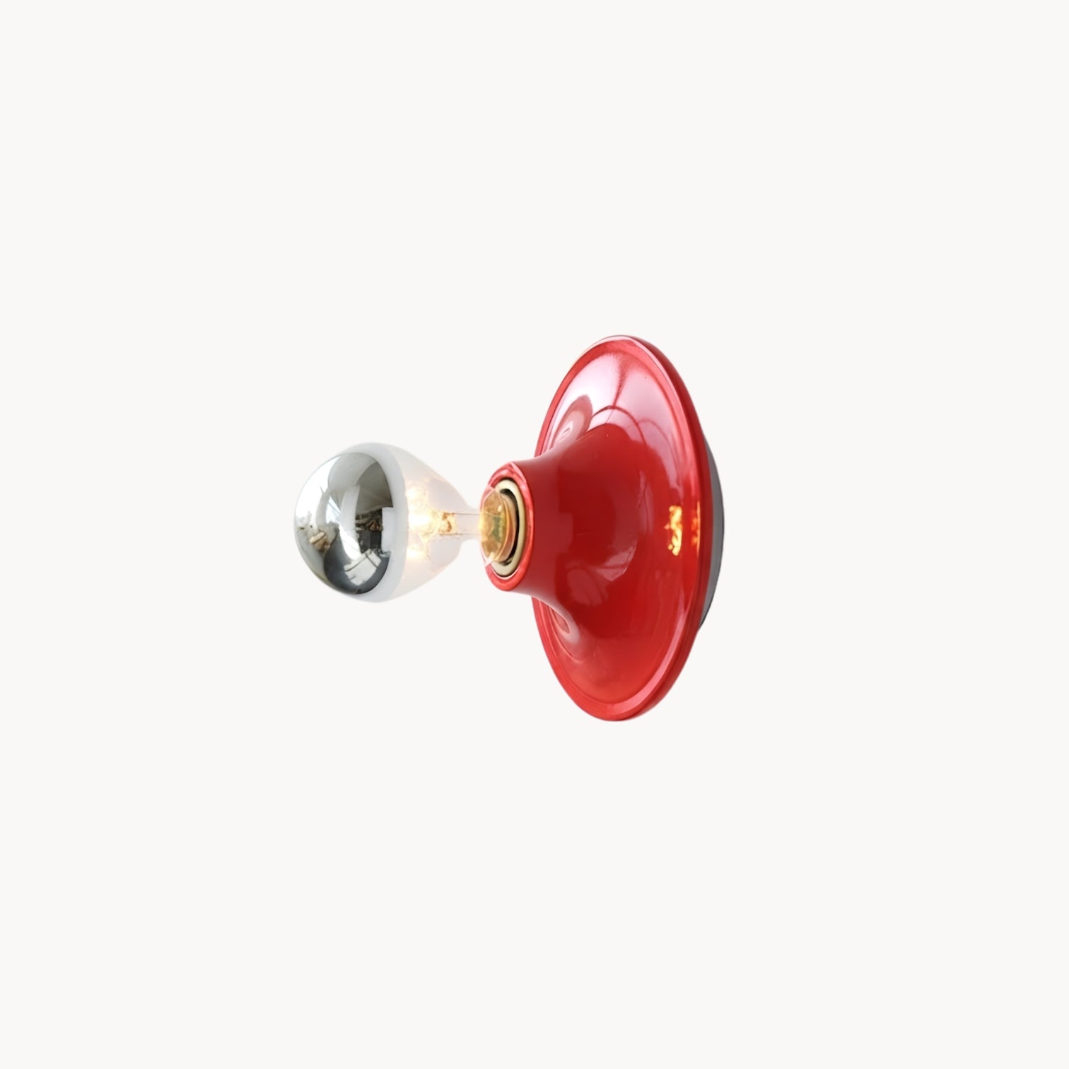 Lunensa Wall Light Metal Red Bauhaus – Vintage Indoor Wall Lamp E27, for Hallway & Stairwell